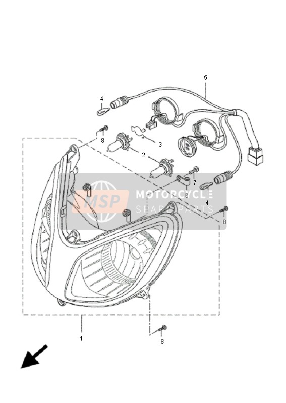 5B2H41400000, Houder Koord Assy, Yamaha, 0